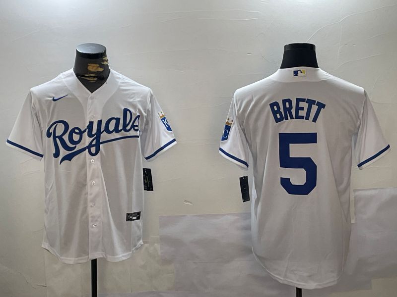 Men Kansas City Royals #5 Brett White Game 2024 Nike MLB Jersey style 3->charlotte hornets->NBA Jersey